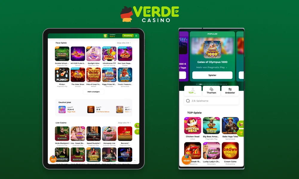 Die mobile App von Verde Casino ermöglicht deutschen Spielern das Spielen von unterwegs